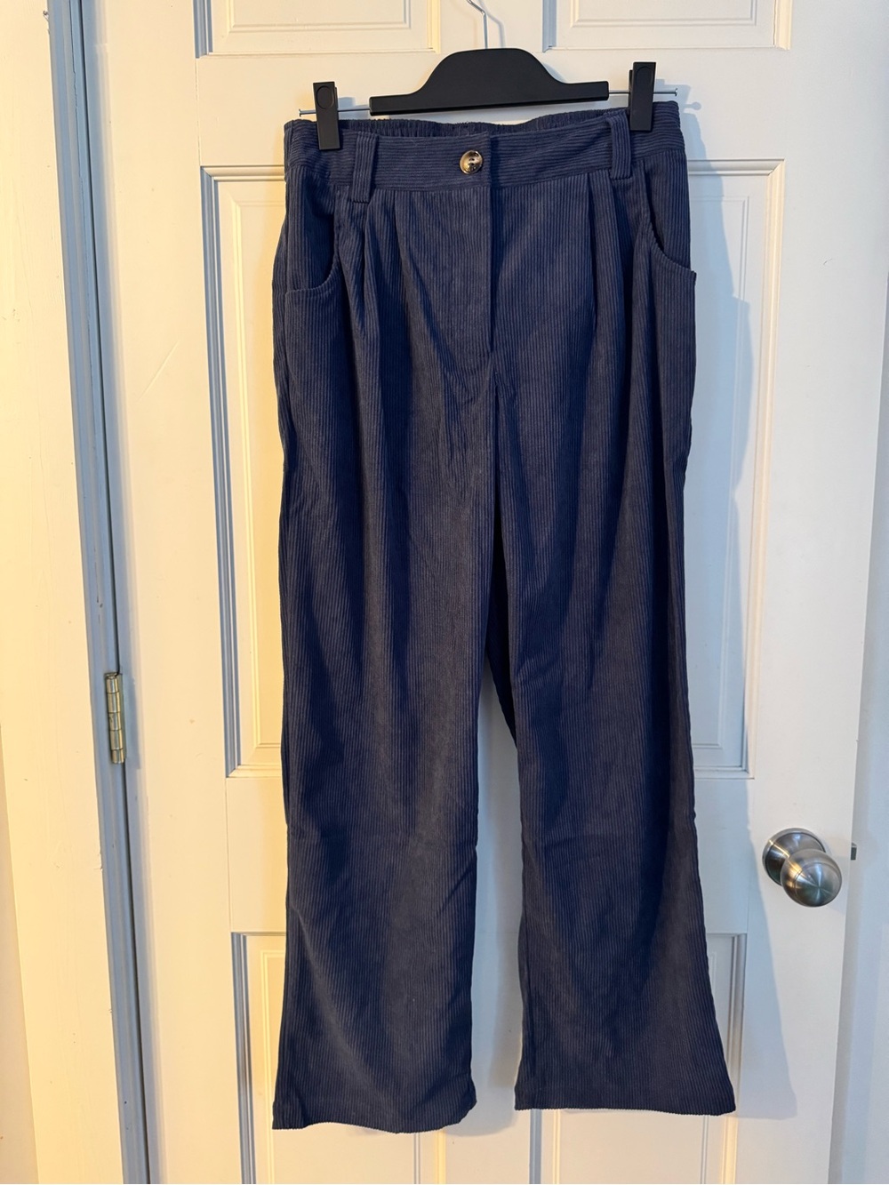 NWT Halara AuraCord High Rise Corduroy Pants Navy Blue M Regular